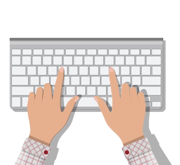 numeric blind typing fingers position